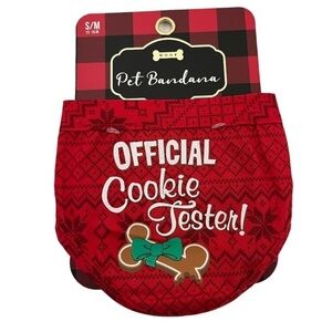 Holiday Pet Bandana – “Official Cookie Tester!” (S/M)